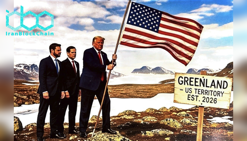 Donald trump planting the US flag in Greenland